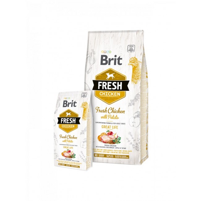 Brit Fresh 12 kg Adult Apple, Buckwheat, Chicken, Potato