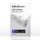 Qoltec 51825 GaN 45W charger| 5-20V | 1.5-3A | 1 x USB-C PD | 1x USB QC 3.0 | White