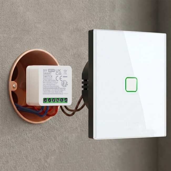 GreenBlue Flush-Mount WiFi Relay, Android/iOS/Alexa/Google Home, 100 240 V AC, 50/60 Hz, max. 16 A, for 150 W LEDs, GB739 GreenBlue Flush-Mount WiFi Relay, Android/iOS/Alexa/Google Home, 100 240 V AC, 50/60 Hz, max. 16 A, for 150 W LEDs, GB739