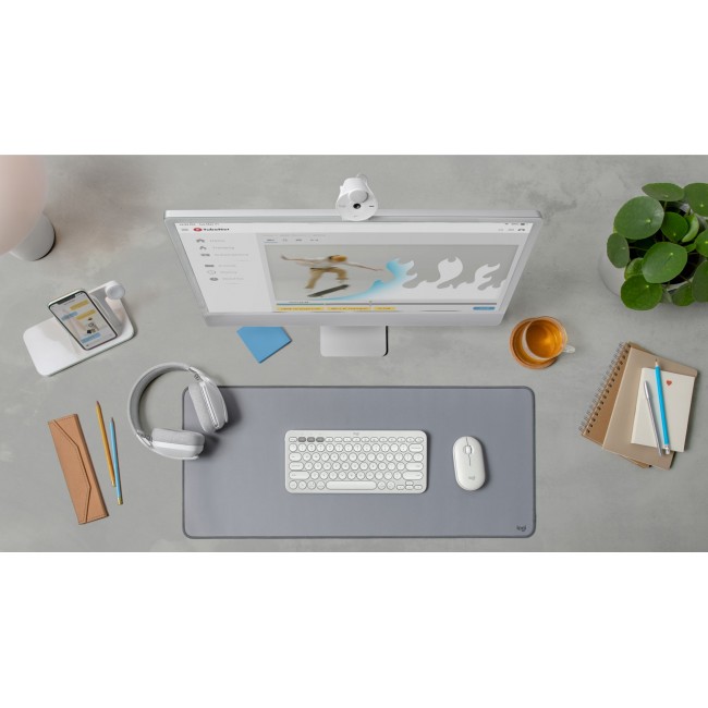 Logitech Pebble 2 Combo keyboard Mouse included Universal RF Wireless + Bluetooth QWERTY US International White