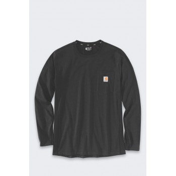 Bluza bez kaptura Carhartt Midweight L/S Pocket T-Shirt - black rozmiar: l