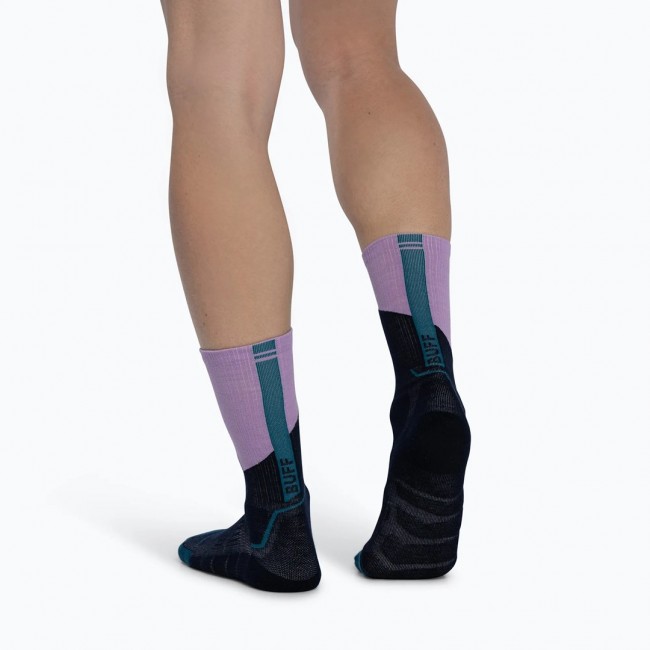 BUFF Merino MW Crew Socks MWC1 Socks, Black - Purple L