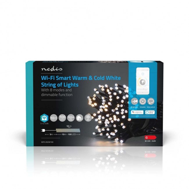 Nedis WIFILX02W100 decoration lighting Light decoration chain 100 bulb(s) LED 3.21 W G Nedis WIFILX02W100 decoration lighting Light decoration chain 100 bulb(s) LED 3.21 W G