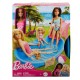 Barbie Doll and Pool Playset, Blonde with Pool, Slide, Towel and Drink Accessories Barbie Doll and Pool Playset, Blonde with Pool, Slide, Towel and Drink Accessories