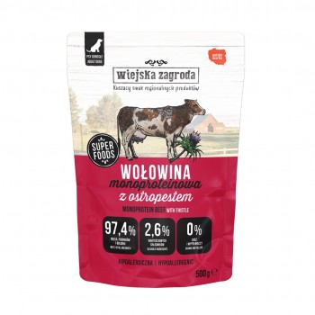 WIEJSKA ZAGRODA Monoprotein Beef - wet dog food - 500g