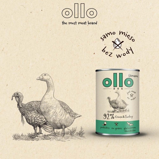 OLLO Umami Goose and turkey - wet dog food - 850g