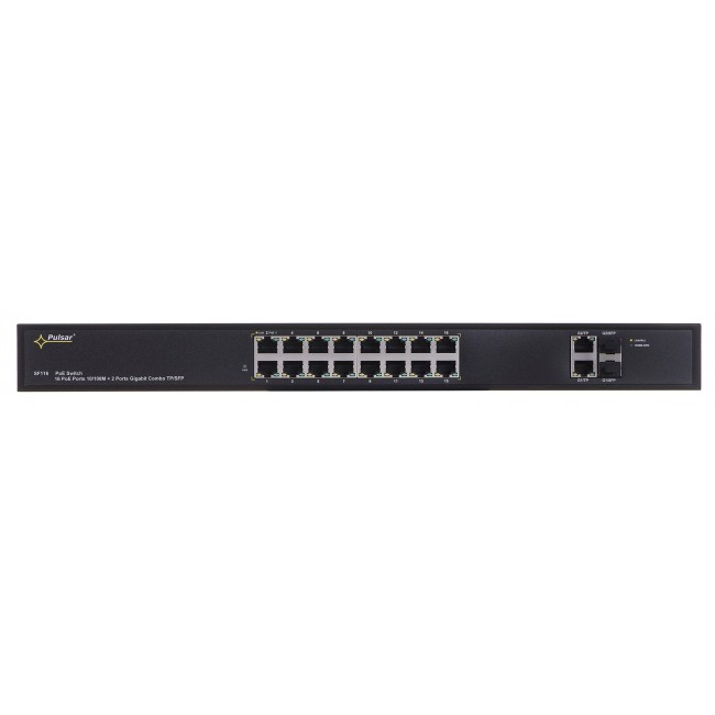 PULSAR SF116 network switch Managed Fast Ethernet (10/100) Power over Ethernet (PoE) 1U Black
