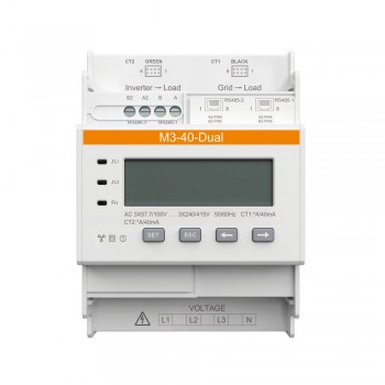 SOLAX // Licznik M3-40-Dual, zawiera podw jny komplet przek adnik w NCTK-16 100A/40mA. Umo liwia wykonanie dw ch punkt w pomiaru za pomocą 1 licznika