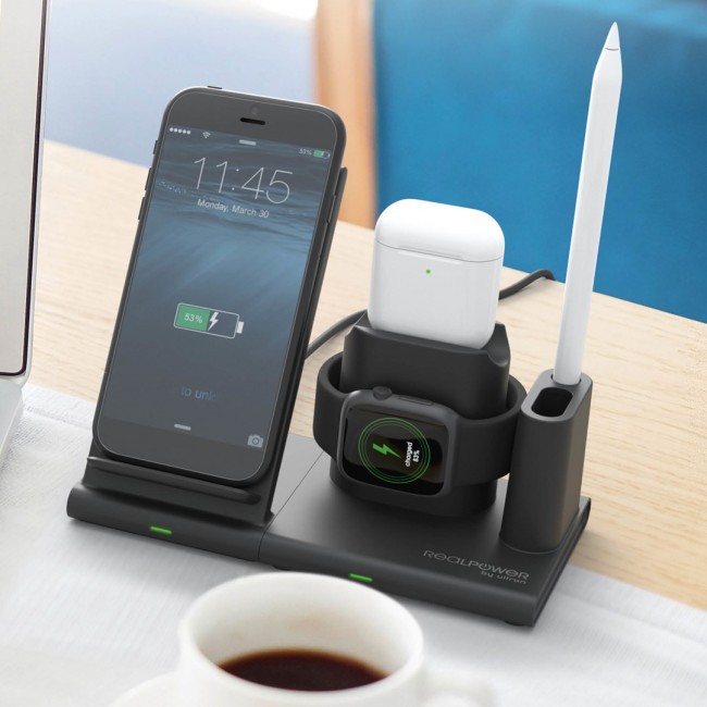 RealPower ChargeAIR Connect Smartphone, Smartwatch, Tablet Black USB Wireless charging Indoor RealPower ChargeAIR Connect Smartphone, Smartwatch, Tablet Black USB Wireless charging Indoor