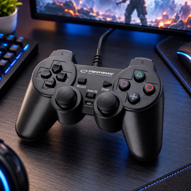 Esperanza EG106 Gaming Controller Joystick PC,Playstation 2,Playstation 3 Analogue / Digital USB 2.0 Black