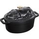 STAUB SPECIAL COCOTTE Cast iron pot oval pig 1 ltr, black STAUB SPECIAL COCOTTE Cast iron pot oval pig 1 ltr, black