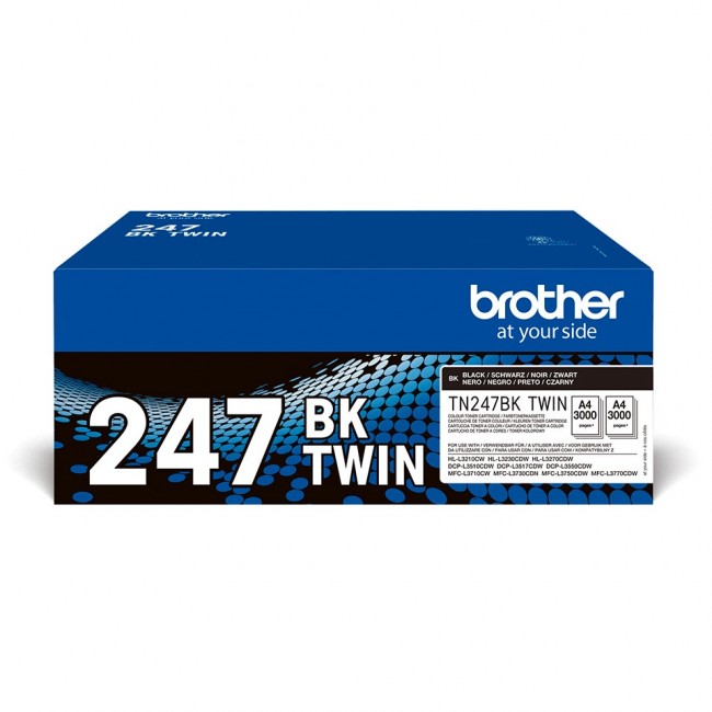 Brother TN247BK TWIN - 2 pakker - Hojt Brother TN247BK TWIN - 2 pakker - Hojt