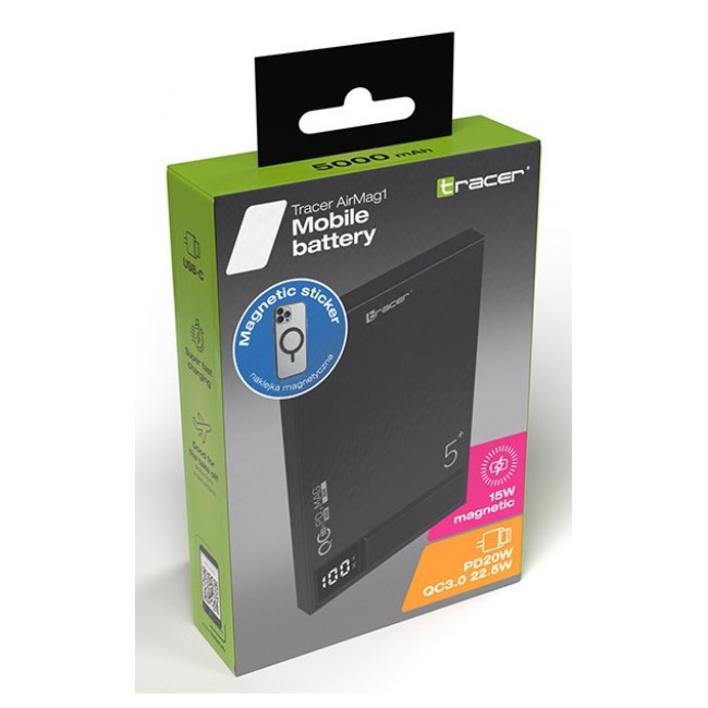 Tracer AirMag1 Lithium Polymer (LiPo) 5000 mAh Wireless charging Black