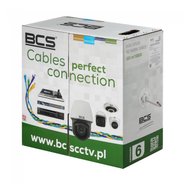 BCS UNIVERSAL networking cable White 305 m Cat6 Round