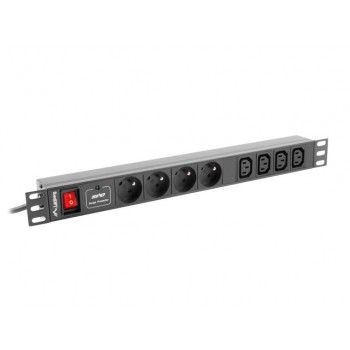 Lanberg Power strip Rack PDU (1u,10a,8x 230v,2m) pdu-04e04i-0200-iec-bk