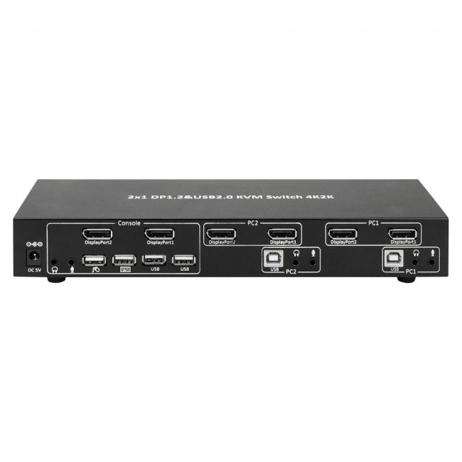 Techly IDATA DP-KVM2 KVM switch Black