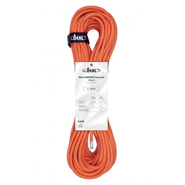 Rope wall master unicore 10.5mm 30 meters - orange BEAL Rope wall master unicore 10.5mm 30 meters - orange BEAL