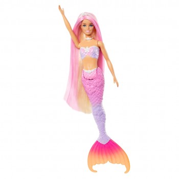 Barbie A Touch of Magic Malibu Mermaid Doll with Color Change Feature, Pet Dolphin and Accessories