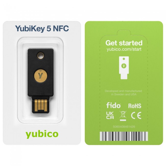 Yubico YubiKey 5 NFC - sikkerhedsnogle Yubico YubiKey 5 NFC - sikkerhedsnogle