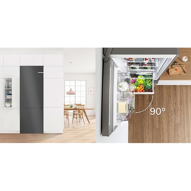Bosch Serie 6 KGN49LBCF fridge-freezer Freestanding 440 L C Black