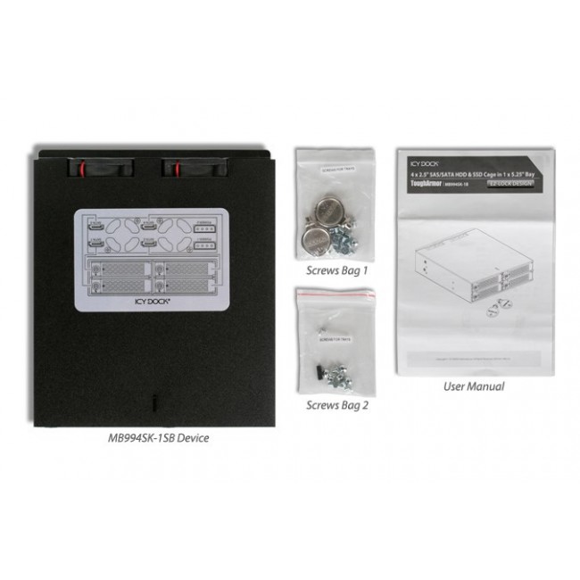 Icy Dock MB994SK-1B drive bay panel Black Icy Dock MB994SK-1B drive bay panel Black