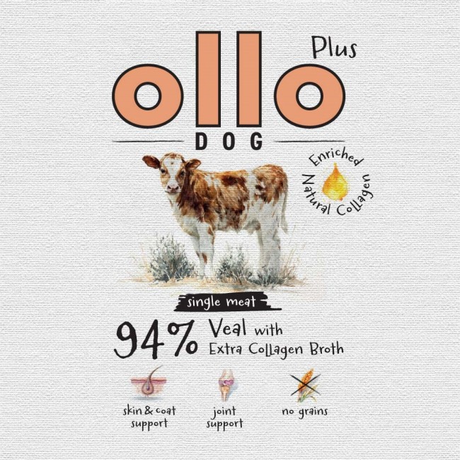 OLLO Plus Collagen Mono Veal - wet dog food - 800g