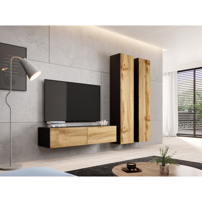 Cama TV stand VIGO 140 30/140/40 black/wotan oak