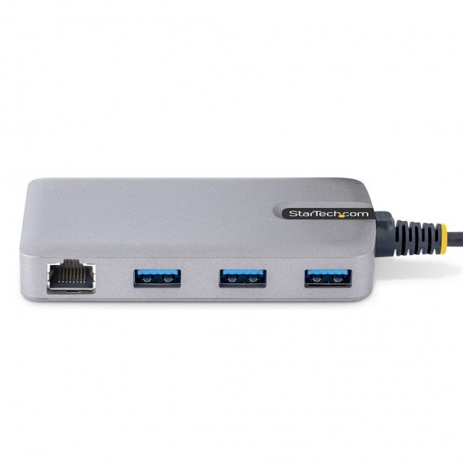 StarTech.com 3-Port USB-C Hub with Ethernet - 3x USB-A Ports, Gigabit Ethernet RJ45, USB 3.0 5Gbps, Bus-Powered, 1ft/30cm Long Cable - Portable Laptop USB Type-C Hub Adapter w/GbE