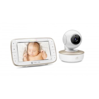 Motorola VM855 CONNECT 5.0 Portable Wi-Fi Video Baby Monitorwith Flexible Crib Mount, White/Gold Motorola | L | 5