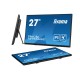iiyama ProLite 27 Optical Bonded PCAP 10pt touchscreen monitor with IPS panel technology, edge-to-edge glass design, anti-fingerprint coating and a flexible stand