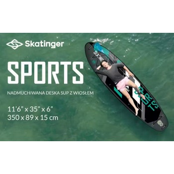 SKATINGER Grey Sports 350x89x15 Yoga SUP Board