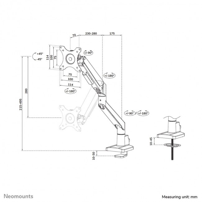 Neomounts desk monitor arm