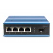 Digitus 4 port Fast Ethernet network switch, industrial, unmanaged, 1 SFP FE uplink
