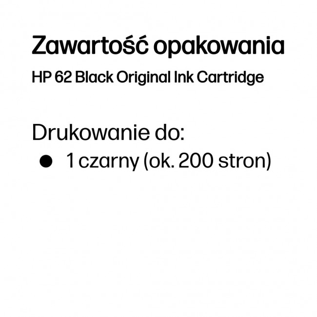 HP 62 Black Original Ink Cartridge