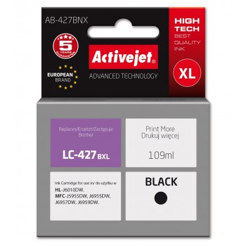 Activejet AB-427BNX Brother printer ink cartridge, replacement for Brother LC-427BXL Supreme 109 ml black
