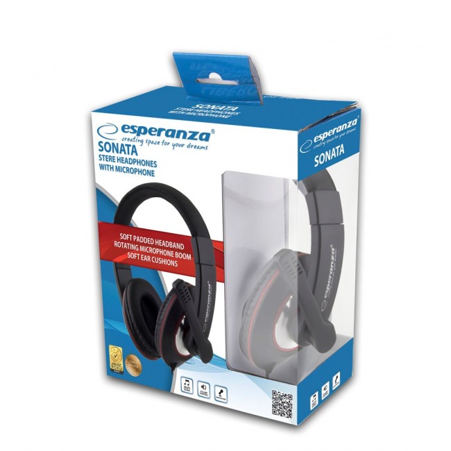 Esperanza EH118 headphones/headset Wired Head-band Calls/Music Black, Red Esperanza EH118 headphones/headset Wired Head-band Calls/Music Black, Red