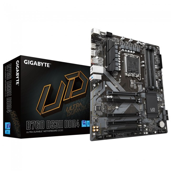 Gigabyte B760 DS3H DDR4 Motherboard - Supports Intel Core 14th CPUs, 18+2+1 Phases Digital VRM, up to 5333MHz DDR4 (OC), 2xPCIe 4.0 M.2, GbE LAN, USB 3.2 Gen 2 Gigabyte B760 DS3H DDR4 Motherboard - Supports Intel Core 14th CPUs, 18+2+1 Phases Digital VRM, up to 5333MHz DDR4 (OC), 2xPCIe 4.0 M.2, GbE LAN, USB 3.2 Gen 2