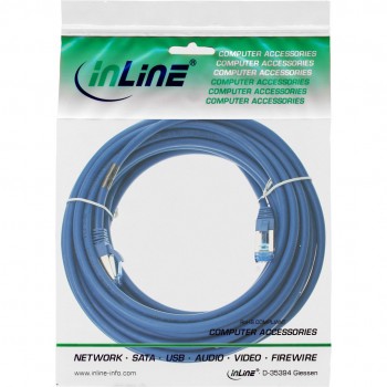 InLine Patch Cable S/FTP PiMF Cat.6A halogen free 500MHz blue 10m