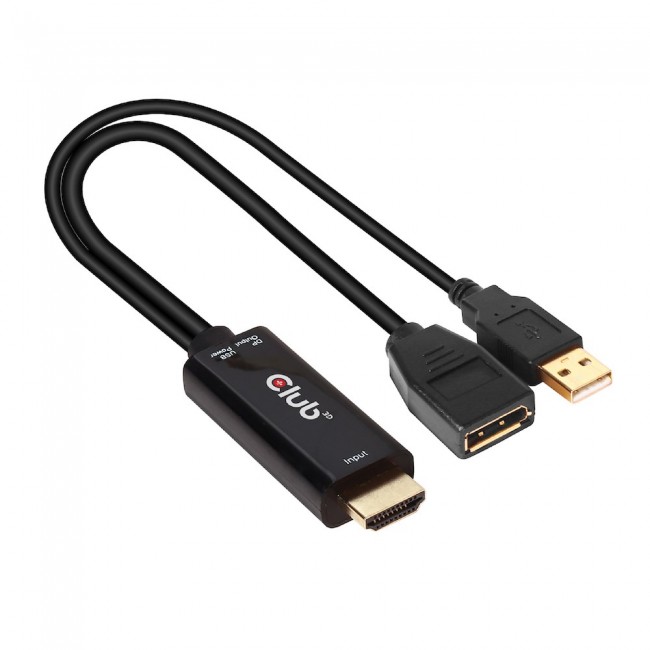 CLUB3D HDMI 2.0 TO DISPLAYPORT 1.2 4K60HZ HDR M/F ACTIVE ADAPTER Black CLUB3D HDMI 2.0 TO DISPLAYPORT 1.2 4K60HZ HDR M/F ACTIVE ADAPTER Black