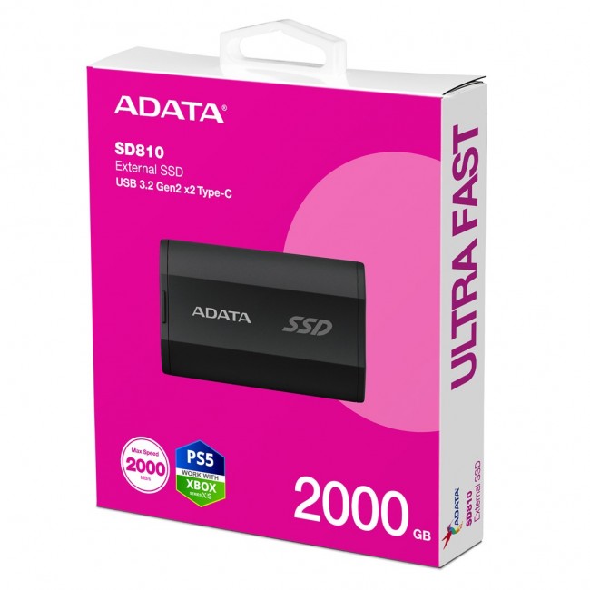 ADATA SD810 2 TB USB Type-C USB 3.2 Gen 2x2 Black ADATA SD810 2 TB USB Type-C USB 3.2 Gen 2x2 Black