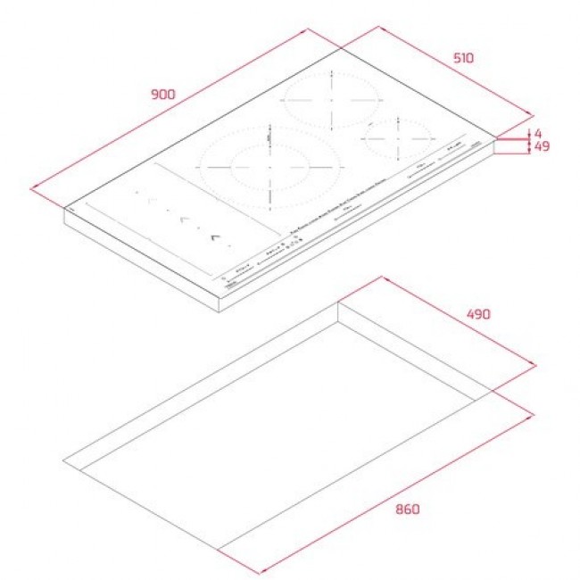 Teka IBF 95-G1 MST BM Black Built-in 90 cm Zone induction hob 5 zone(s)