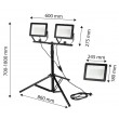 Double spotlight 2x100W SMD LED 2 x 8500lm on tripod 1.8m Double spotlight 2x100W SMD LED 2 x 8500lm on tripod 1.8m
