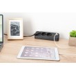 Digitus 3-way office socket strip with 2x USB-A and 1x USB-C connections, black
