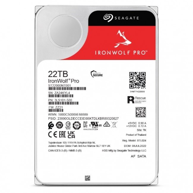 Seagate IronWolf Pro ST22000NT001 internal hard drive 22 TB 7200 RPM 512 MB 3.5