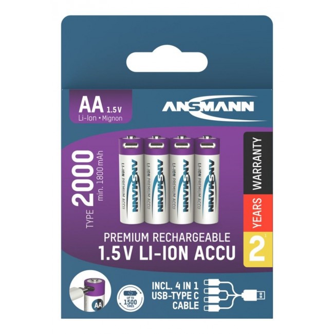 Ansmann 1312-0036 household battery Rechargeable battery AA Lithium-Ion (Li-Ion) Ansmann 1312-0036 household battery Rechargeable battery AA Lithium-Ion (Li-Ion)