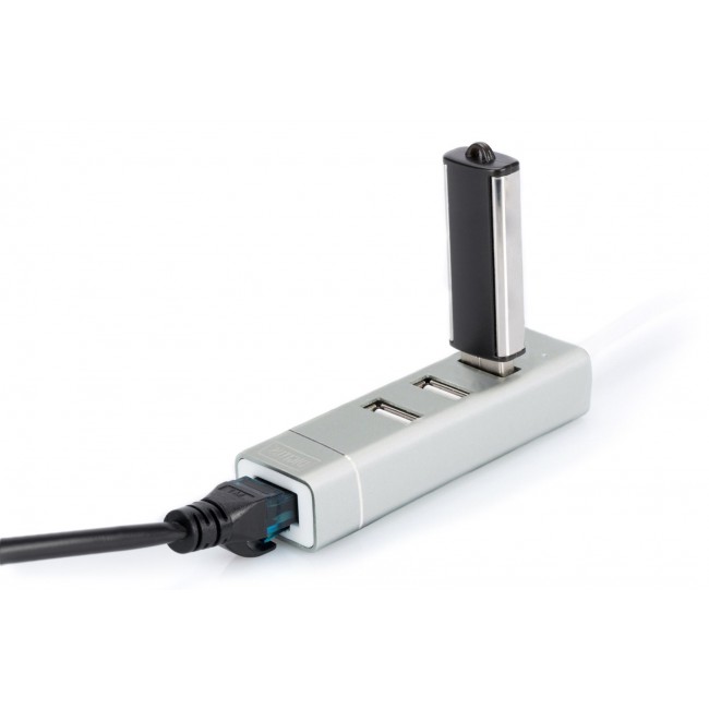 Digitus USB Type-C 3-Port Hub + Fast Ethernet LAN Adapter Digitus USB Type-C 3-Port Hub + Fast Ethernet LAN Adapter