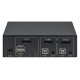 Manhattan DisplayPort 1.2 KVM Switch 2-Port, 4K@60Hz, USB-A/3.5mm Audio/Mic Connections, Cables included, Audio Support, Control 2x computers from one pc/mouse/screen, USB Powered, Black, Three Year Warranty