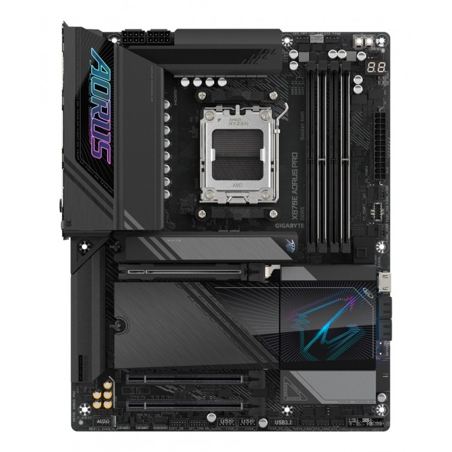 GIGABYTE X870E AORUS PRO Motherboard - Supports AMD Ryzen 9000 CPUs, 16+2+2 Phases Digital VRM, up to 8000MHz DDR5 (OC), 3xPCIe 5.0 + 1xPCIe 4.0,Wi-Fi 7, 2.5GbE LAN, USB 4