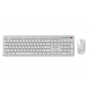 Gembird KBS-WPS-01 Slim Pro Business wireless desktop set, white, US layout
