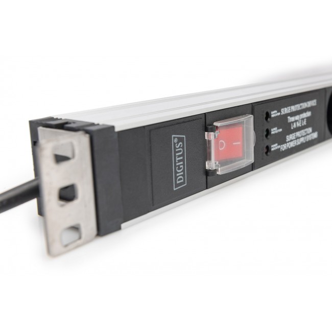 Digitus Socket strip with aluminum profile and switch, surge protection, integrated line filter, 5-way safety sockets, 2 m cable safety plug Digitus Socket strip with aluminum profile and switch, surge protection, integrated line filter, 5-way safety sockets, 2 m cable safety plug